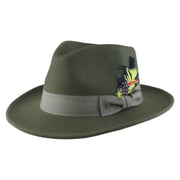 No. 782 Polyester Felt Fedora Hat with Feather Accent