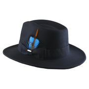 No. 782 Polyester Felt Fedora Hat with Feather Accent