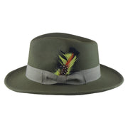No. 782 Polyester Felt Fedora Hat with Feather Accent