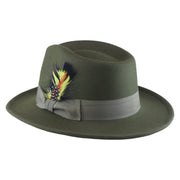 No. 782 Polyester Felt Fedora Hat with Feather Accent