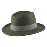 No. 782 Polyester Felt Fedora Hat with Feather Accent
