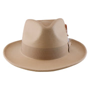 No. 782 Polyester Felt Fedora Hat with Feather Accent