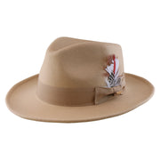 No. 782 Polyester Felt Fedora Hat with Feather Accent