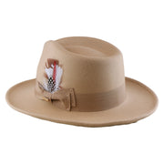 No. 782 Polyester Felt Fedora Hat with Feather Accent