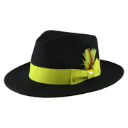 No. 782 Polyester Felt Fedora Hat with Feather Accent