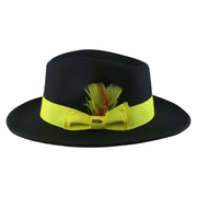 No. 782 Polyester Felt Fedora Hat with Feather Accent