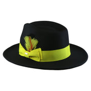 No. 782 Polyester Felt Fedora Hat with Feather Accent
