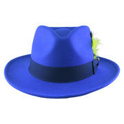 No. 782 Polyester Felt Fedora Hat with Feather Accent