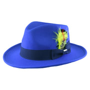 No. 782 Polyester Felt Fedora Hat with Feather Accent