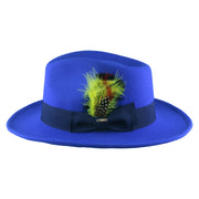 No. 782 Polyester Felt Fedora Hat with Feather Accent