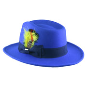 No. 782 Polyester Felt Fedora Hat with Feather Accent