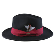 No. 782 Polyester Felt Fedora Hat with Feather Accent