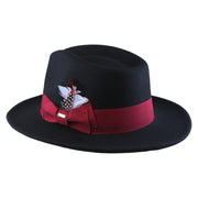 No. 782 Polyester Felt Fedora Hat with Feather Accent