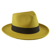 No. 782 Polyester Felt Fedora Hat with Feather Accent