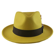 No. 782 Polyester Felt Fedora Hat with Feather Accent