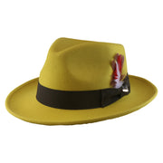 No. 782 Polyester Felt Fedora Hat with Feather Accent