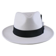 No. 782 Polyester Felt Fedora Hat with Feather Accent