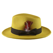 No. 782 Polyester Felt Fedora Hat with Feather Accent
