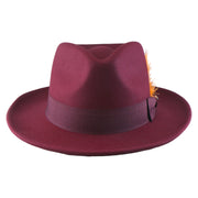 No. 782 Polyester Felt Fedora Hat with Feather Accent