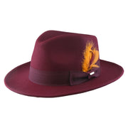 No. 782 Polyester Felt Fedora Hat with Feather Accent