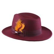 No. 782 Polyester Felt Fedora Hat with Feather Accent