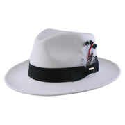 No. 782 Polyester Felt Fedora Hat with Feather Accent