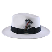 No. 782 Polyester Felt Fedora Hat with Feather Accent