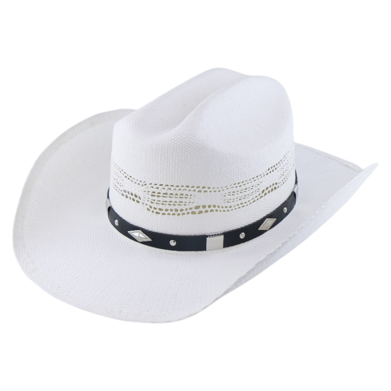 No. 785 Paper Straw Cowboy Hat with Studded Band