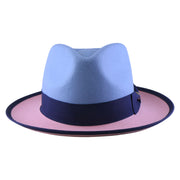 No. 804 Two-Tone Polyester Felt Fedora Hat with Contrast Brim