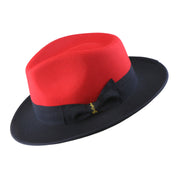 No. 804 Two-Tone Polyester Felt Fedora Hat with Contrast Brim