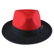 No. 804 Two-Tone Polyester Felt Fedora Hat with Contrast Brim