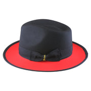 No. 804 Two-Tone Polyester Felt Fedora Hat with Contrast Brim