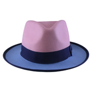 No. 804 Two-Tone Polyester Felt Fedora Hat with Contrast Brim