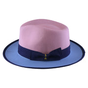 No. 804 Two-Tone Polyester Felt Fedora Hat with Contrast Brim