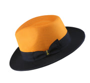 No. 804 Two-Tone Polyester Felt Fedora Hat with Contrast Brim