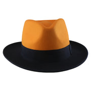 No. 804 Two-Tone Polyester Felt Fedora Hat with Contrast Brim