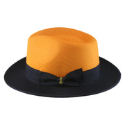 No. 804 Two-Tone Polyester Felt Fedora Hat with Contrast Brim