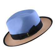 No. 804 Two-Tone Polyester Felt Fedora Hat with Contrast Brim