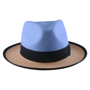 No. 804 Two-Tone Polyester Felt Fedora Hat with Contrast Brim