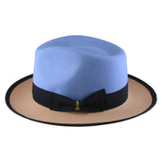 No. 804 Two-Tone Polyester Felt Fedora Hat with Contrast Brim