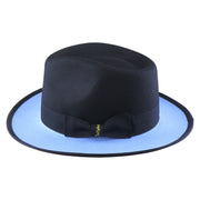 No. 804 Two-Tone Polyester Felt Fedora Hat with Contrast Brim