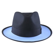 No. 804 Two-Tone Polyester Felt Fedora Hat with Contrast Brim