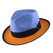 No. 804 Two-Tone Polyester Felt Fedora Hat with Contrast Brim