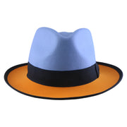 No. 804 Two-Tone Polyester Felt Fedora Hat with Contrast Brim