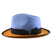 No. 804 Two-Tone Polyester Felt Fedora Hat with Contrast Brim