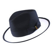 No. 804 Two-Tone Polyester Felt Fedora Hat with Contrast Brim