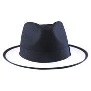 No. 804 Two-Tone Polyester Felt Fedora Hat with Contrast Brim