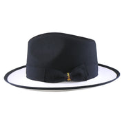 No. 804 Two-Tone Polyester Felt Fedora Hat with Contrast Brim