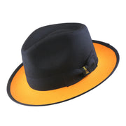 No. 804 Two-Tone Polyester Felt Fedora Hat with Contrast Brim