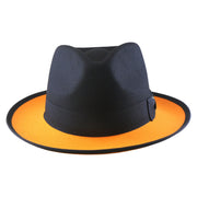 No. 804 Two-Tone Polyester Felt Fedora Hat with Contrast Brim